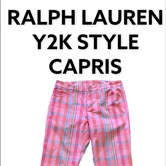 Pink Plaid Ralph Lauren Y2K Style Capri Pants Size 4 - Picture 9 of 12